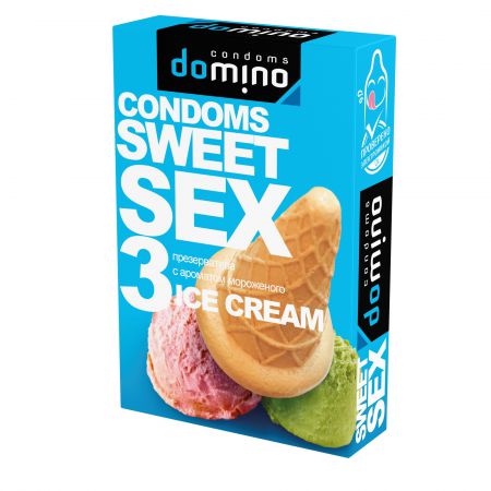 Презервативы оральные DOMINO Sweet Sex (аромат Мороженого), 3шт
