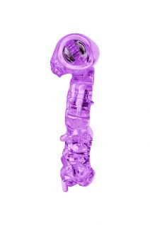 Эрекционное кольцо ToyFa с вибрацией и петлей (фиолетовое)