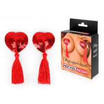 Пэстисы NoTabu BDSM сердечки с кисточками (красные)
