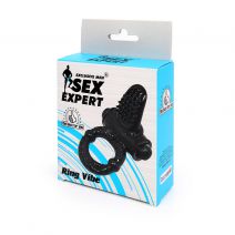 Кольцо эрекционное SEX EXPERT с вибрацией и шипиками