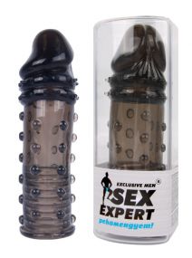 Насадка стимулирующая SEX EXPERT (черная), 150мм