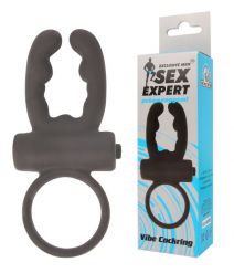 Кольцо эрекционное SEX EXPERT с вибрацией (силикон)