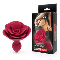 Втулка анальная No Tabu BDSM "Роза" (красная), 80мм