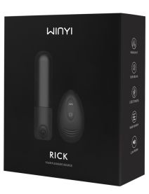 Мини-вибратор WINYI Rick с дистанционным управлением, 10 режимов вибрации (силикон), длина 86мм, USB