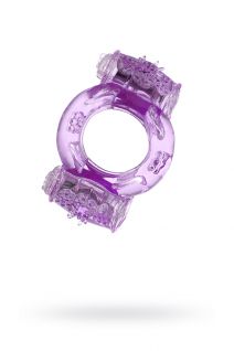 Эрекционное кольцо ToyFa с двойной вибрацией (фиолетовое)