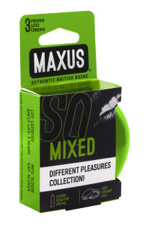 Презервативы MAXUS Mixed (ассорти) в футляре, 3шт