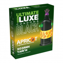 Презерватив стимулирующий LUXE Black Ultimate Хозяин Тайги (аромат Абрикоса), 1шт