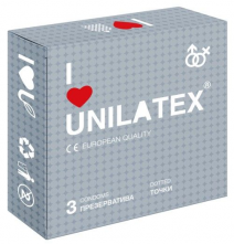 Презервативы I LOVE UNILATEX (с точками), 3 шт