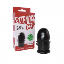 Насадка-удлиннитель EXTENDER Extension Condom с усиками, черная (латекс), 60мм
