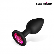 Втулка анальная SEXY FRIEND Love Play (силикон) с кристаллом, диаметр 30мм